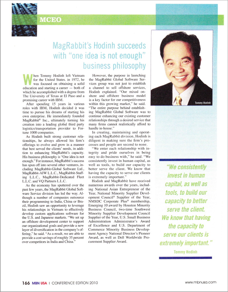 MBNUSA News Magazine recognized MagRabbit