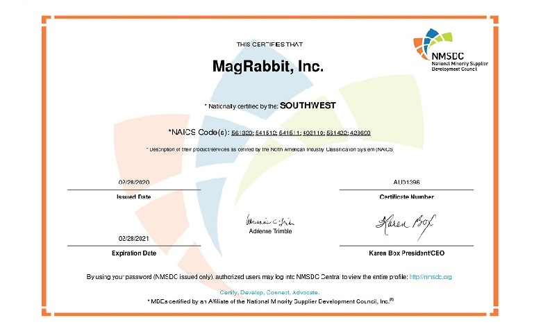 MagRabbit NMSDC Certificate