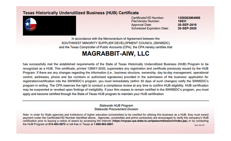 MagRabbit HUB Certificate